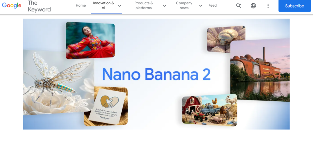 Googleの公式blog画面が表示される。
