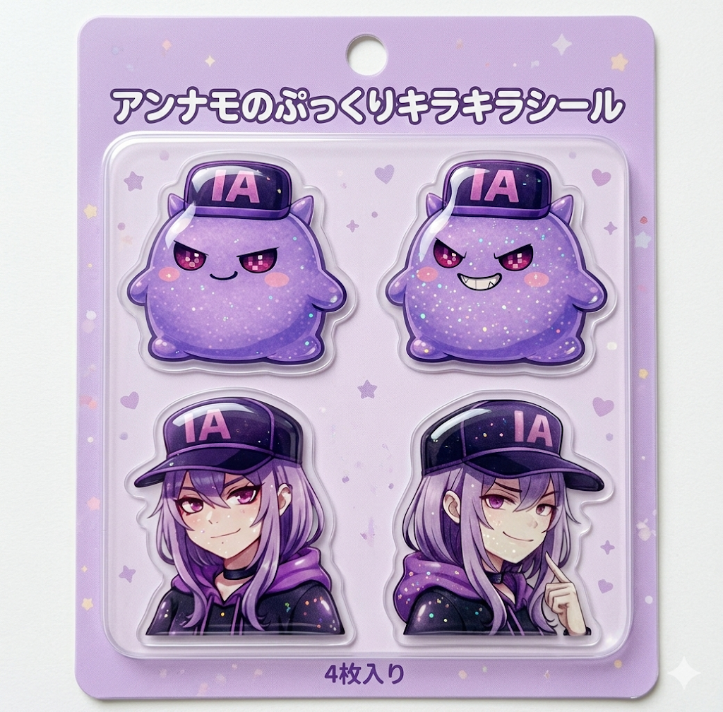 Nano Banana 2で生成したアンナモのシールが表示される。