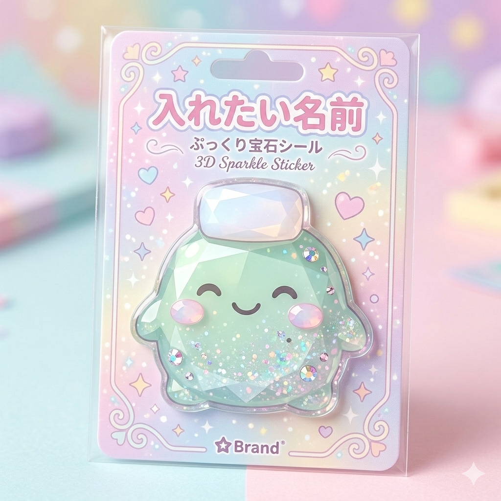 Nano Banana 2で生成した、シンナモのシールが表示される。