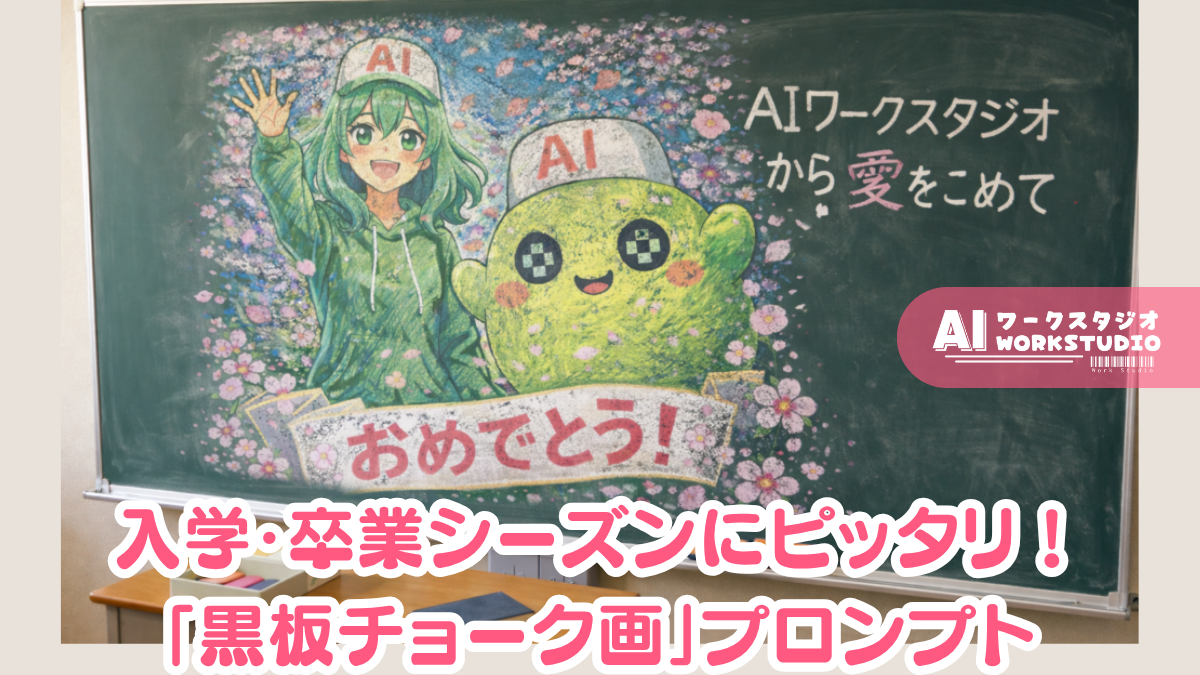 入学・卒業シーズンにピッタリ！「黒板チョーク画」プロンプトを試してみた